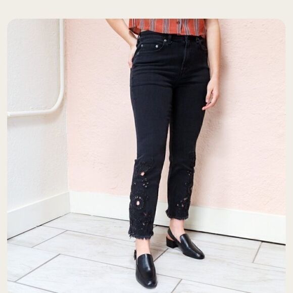 Free People Cutwork Jeans - Picture 1 of 6